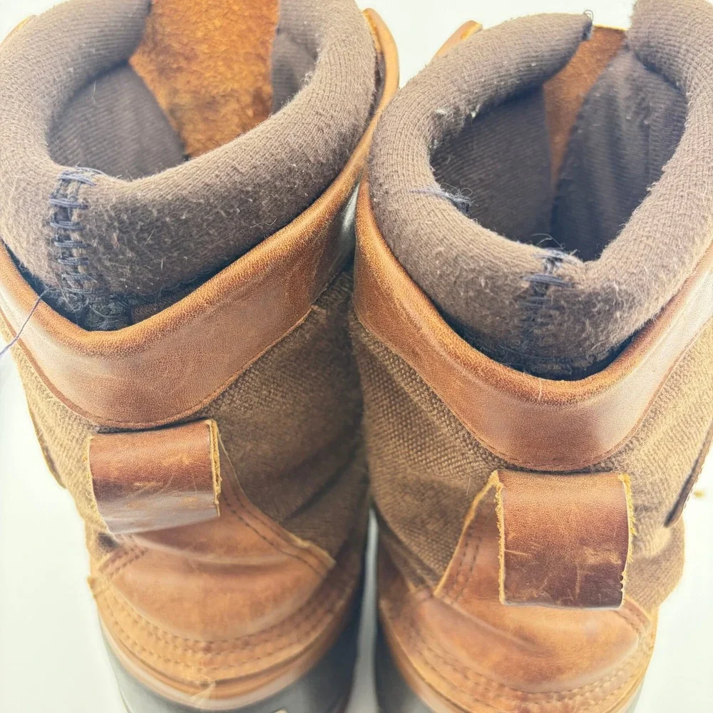 LaCrosse Hunting Boots Mens 10 Brown Leather Canvas Waterproof Made in USA